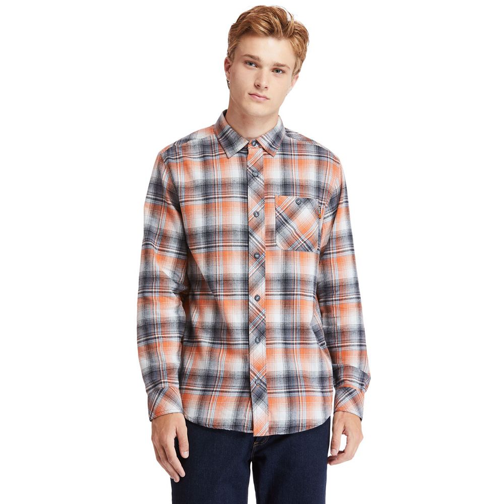 Camasi Timberland Barbati Portocalii - Pro® Woodfort Midweight Flannel Work - Romania - WIJZKO214